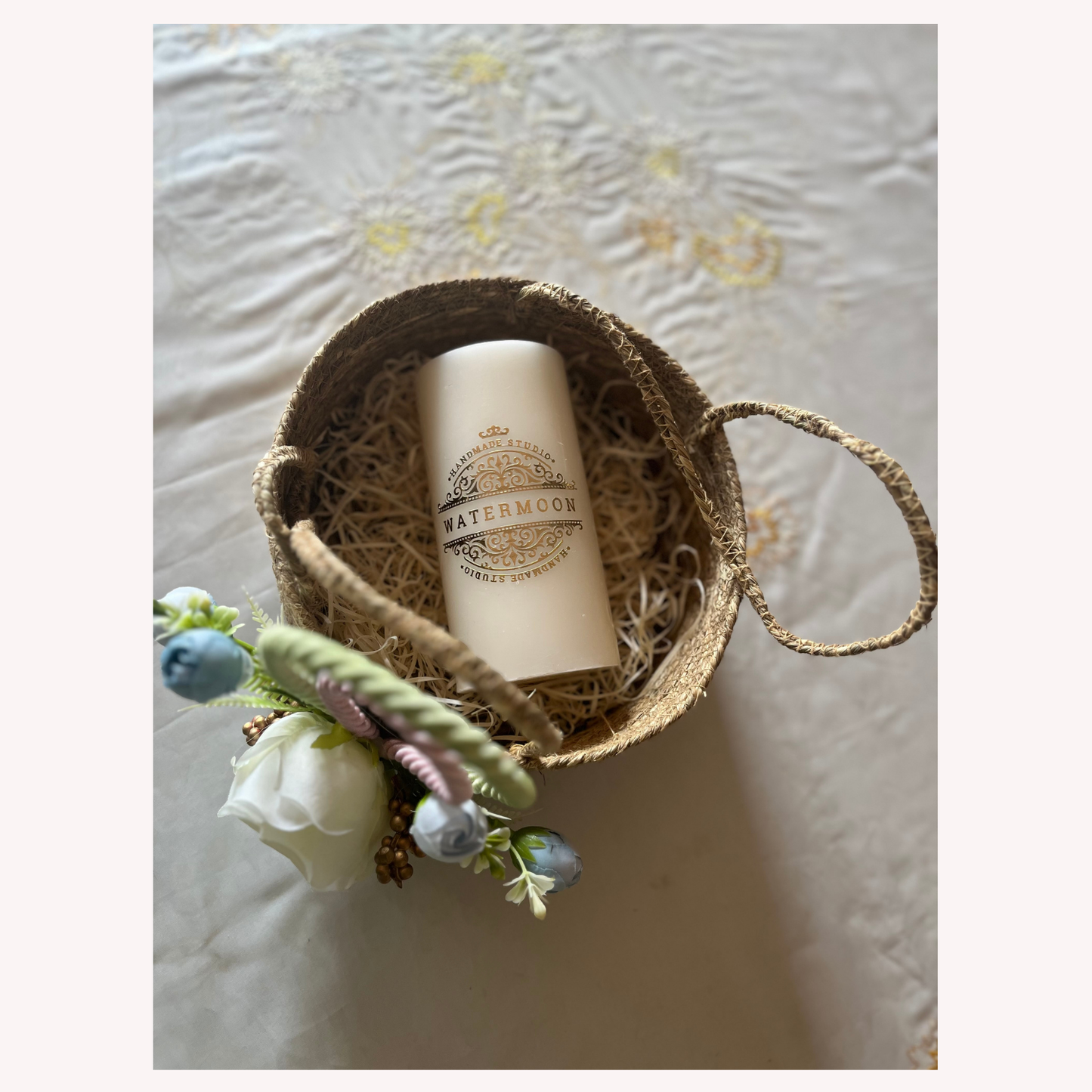 White Pillar Candles: