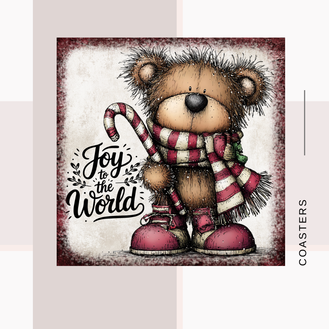 Teddy Bear Square Coasters