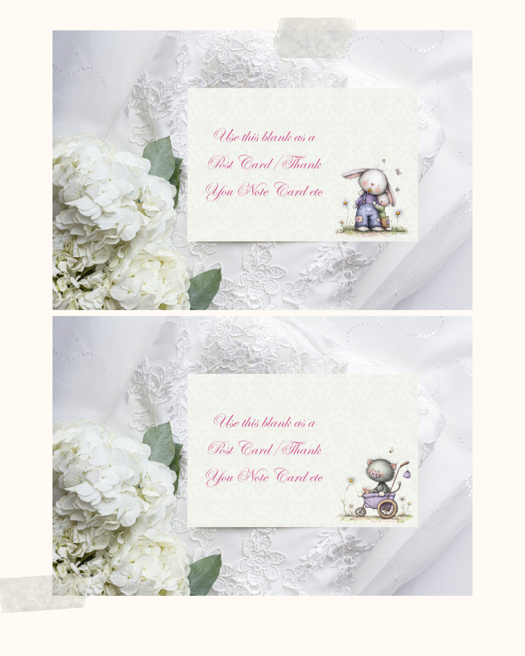 Illustrated Baby Shower Postcards