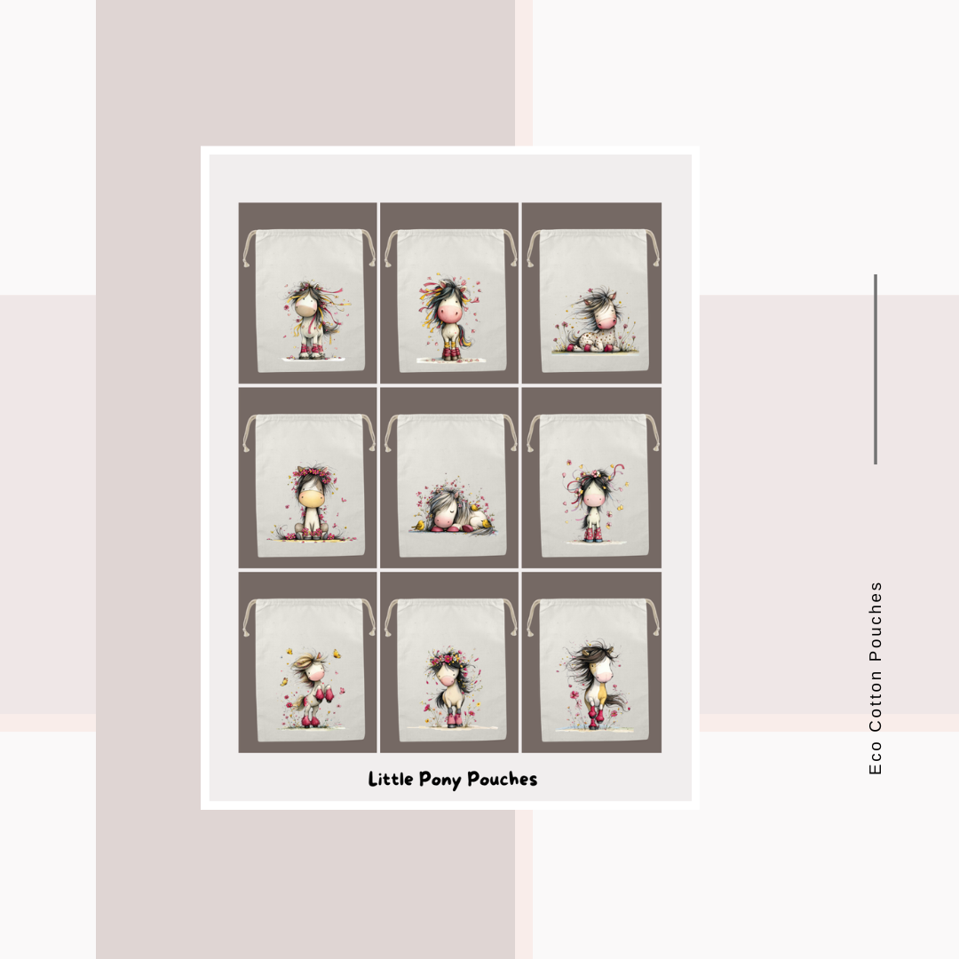 Cotton Cloth Little Pony Pouches