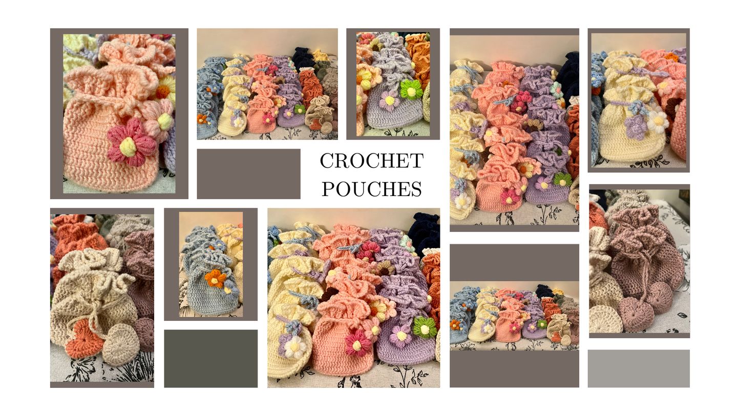 Handmade Crochet Bags (Set of 6)