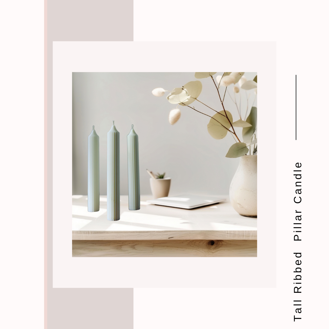 Tall Ribbed Taper Candle
