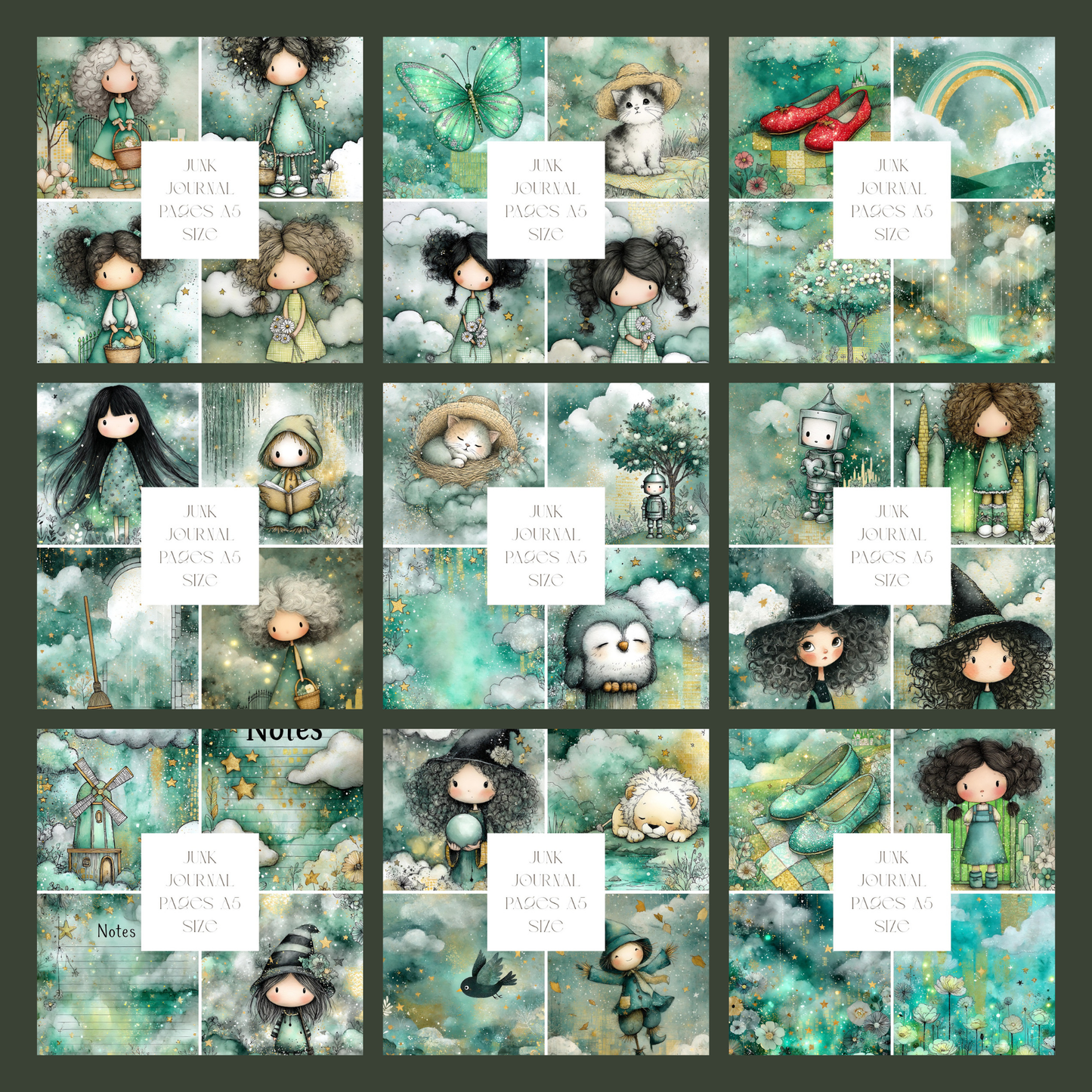 Illustrated Junk Journal Pages Wicca/Pagan/Goth