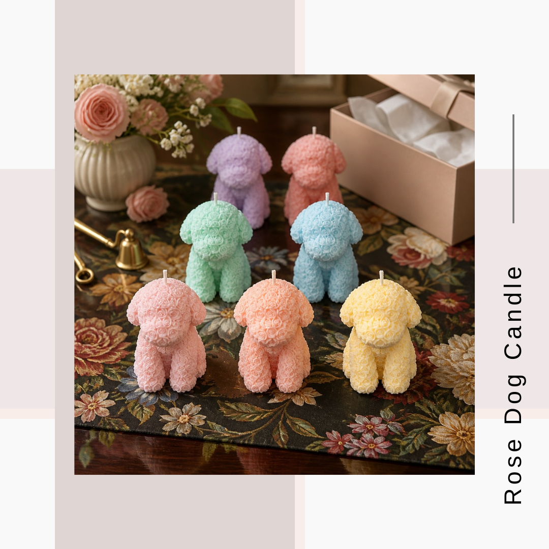 Rose Dog Candle