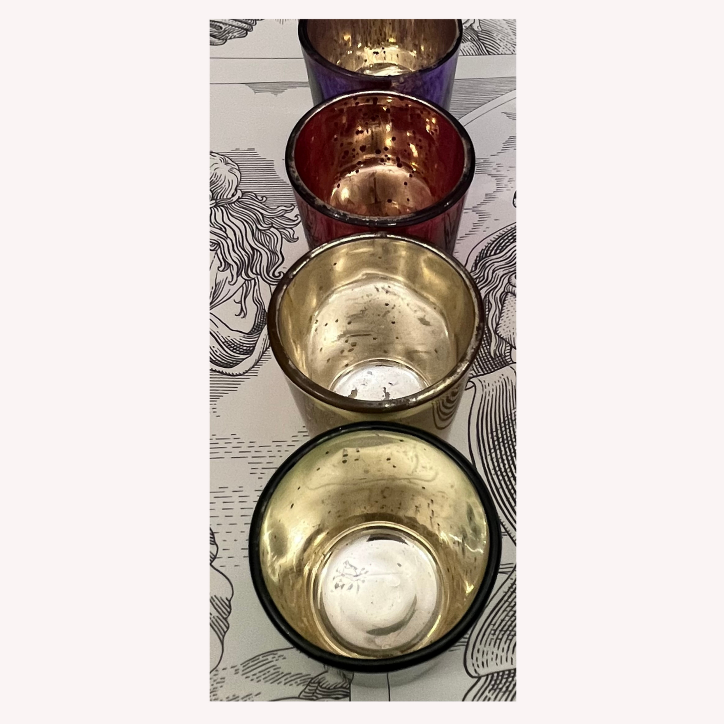 Mercury Glass Votive Candle Holder for T-Light Candles
