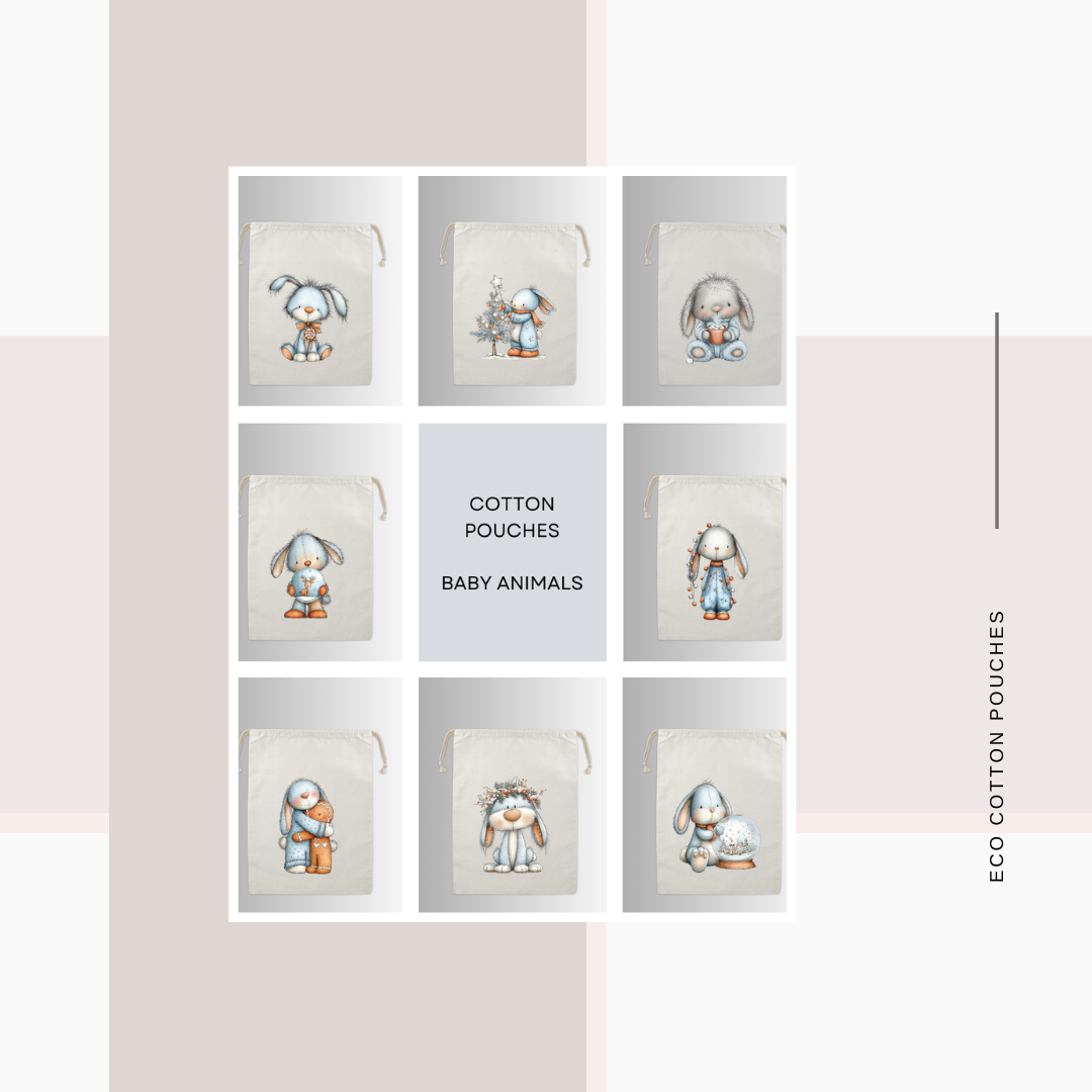 Cotton Cloth Baby Animals Pouches