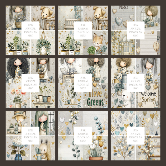 Illustrated Junk Journal Pages Gardening 2