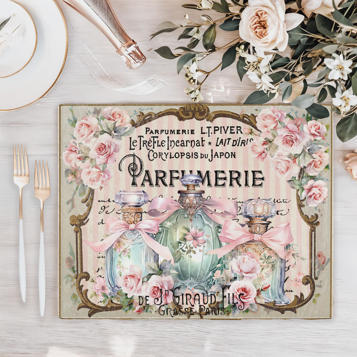 Wooden Placemats – (Set of 6) Vintage and Shabby Chic