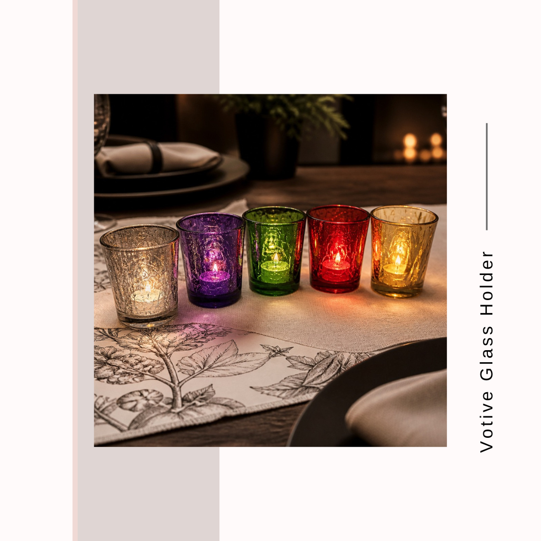 Mercury Glass Votive Candle Holder for T-Light Candles