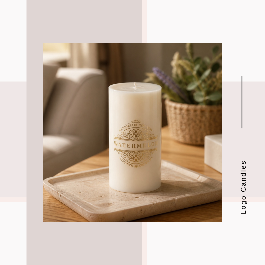 White Pillar Candles:
