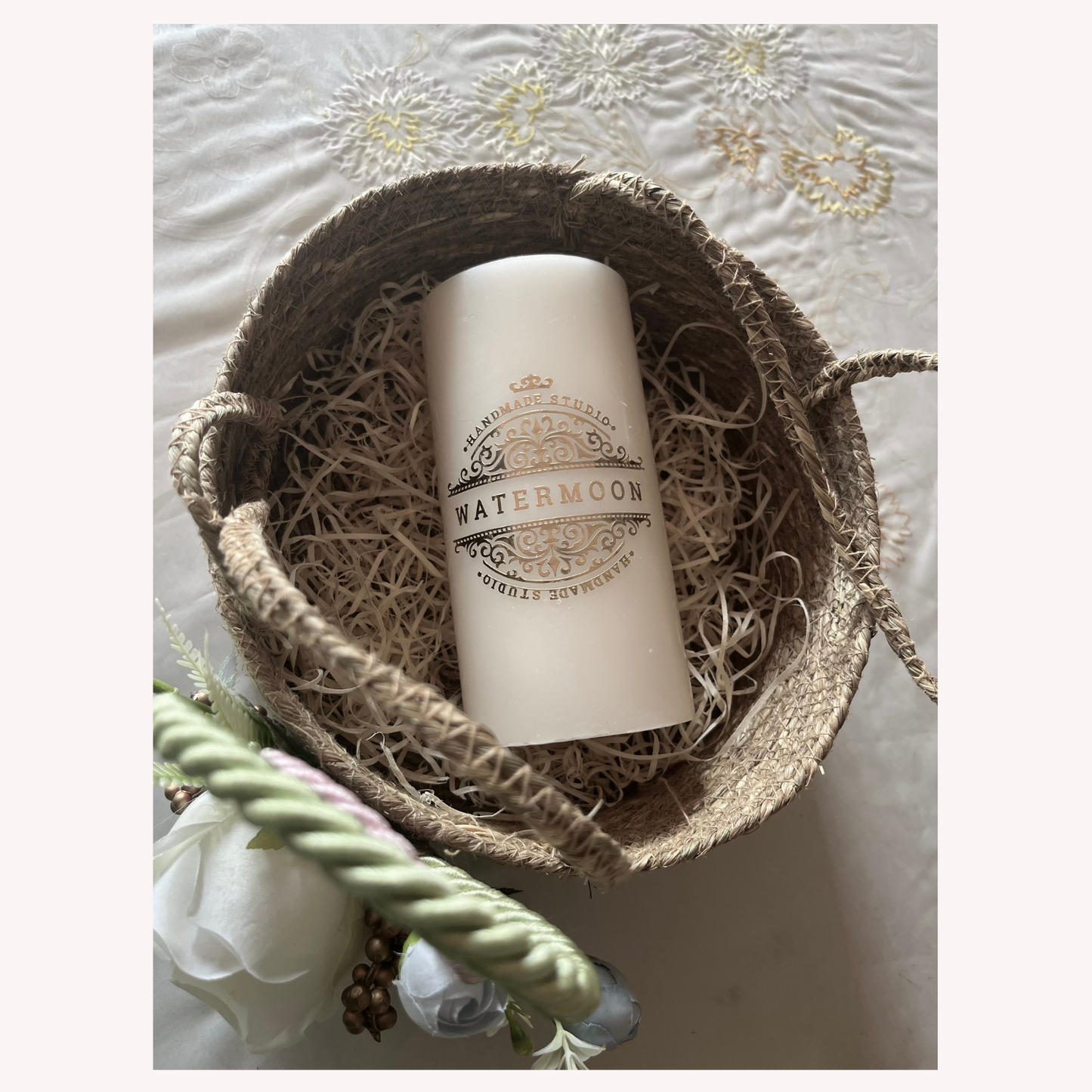 White Pillar Candles: