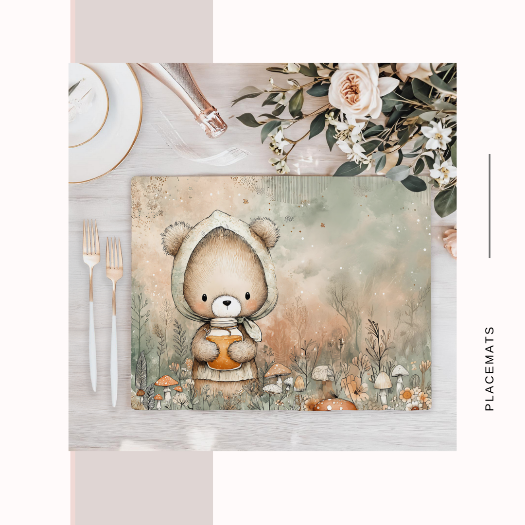Wooden Placemats – (Set of 6) Mushroom Forest