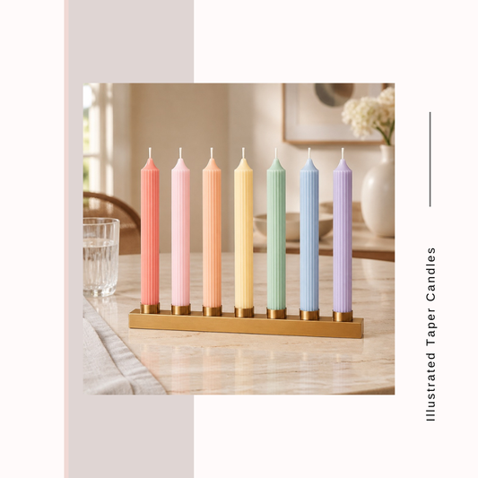 Tall Ribbed Taper Candle