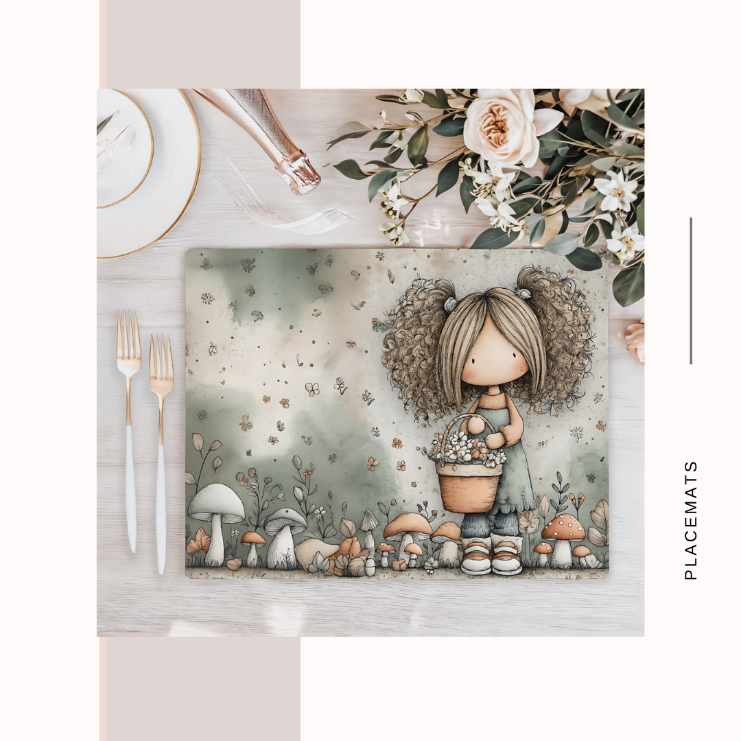 Wooden Placemats – (Set of 6) Mushroom Forest