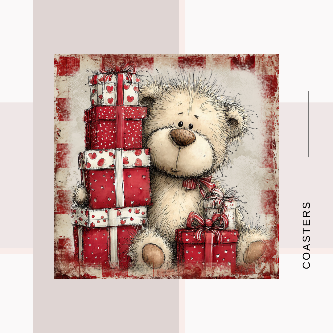 Teddy Bear Art Coasters