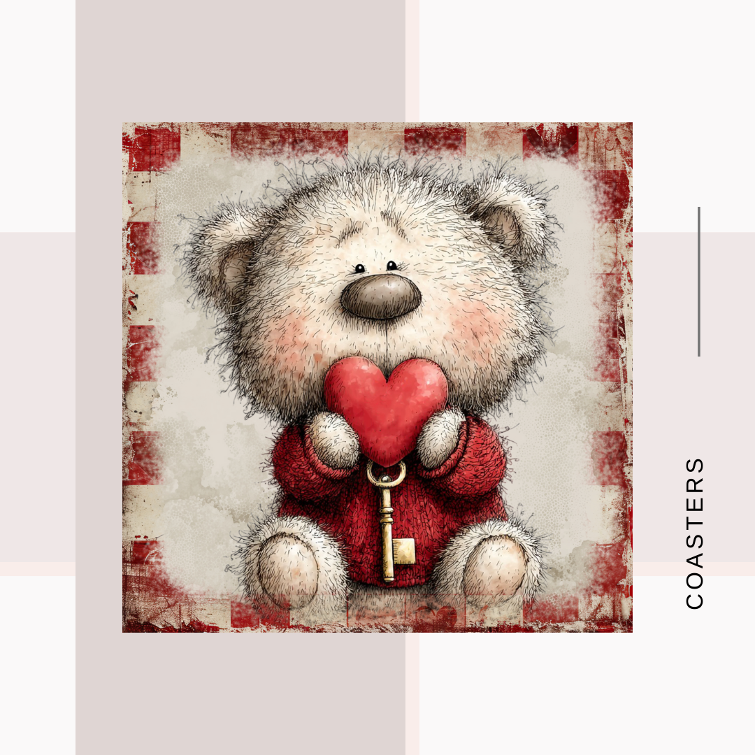 Teddy Bear Art Coasters