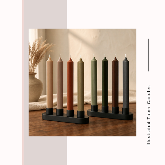 Tall Ribbed Taper Candle