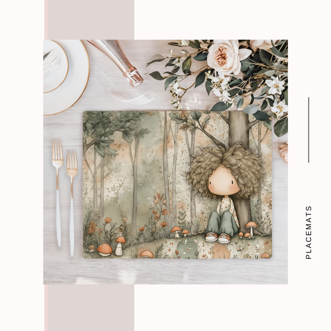 Wooden Placemats – (Set of 6) Mushroom Forest