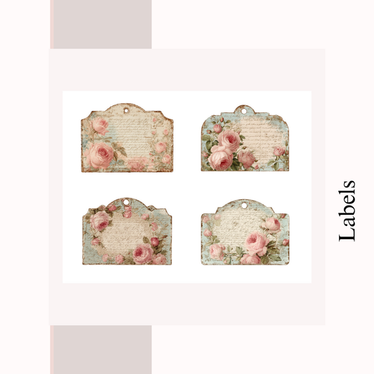 Vintage Floral Hang Tags – Set of 50