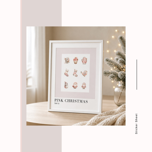 Sticker Sheets Pink Christmas
