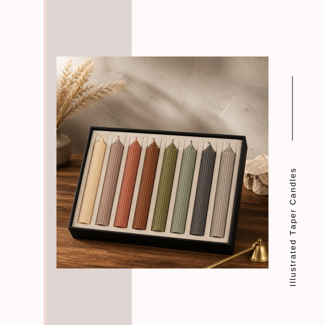 Tall Ribbed Taper Candle
