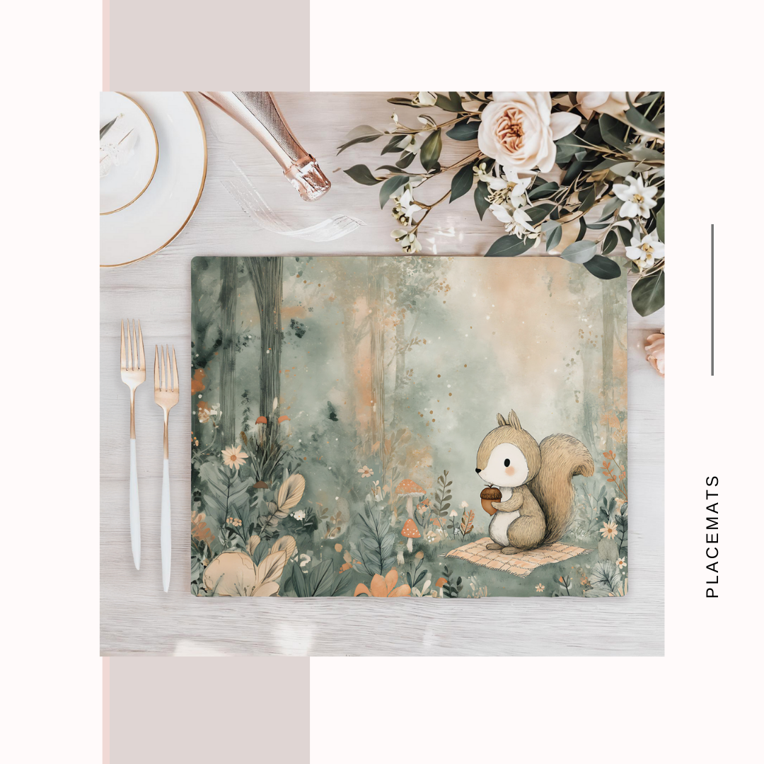 Wooden Placemats – (Set of 6) Mushroom Forest