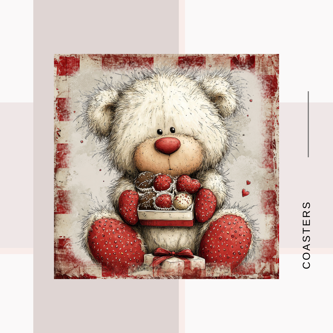 Teddy Bear Art Coasters