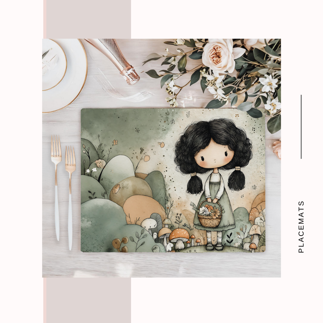 Wooden Placemats – (Set of 6) Mushroom Forest