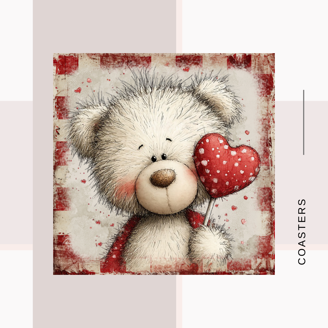 Teddy Bear Art Coasters