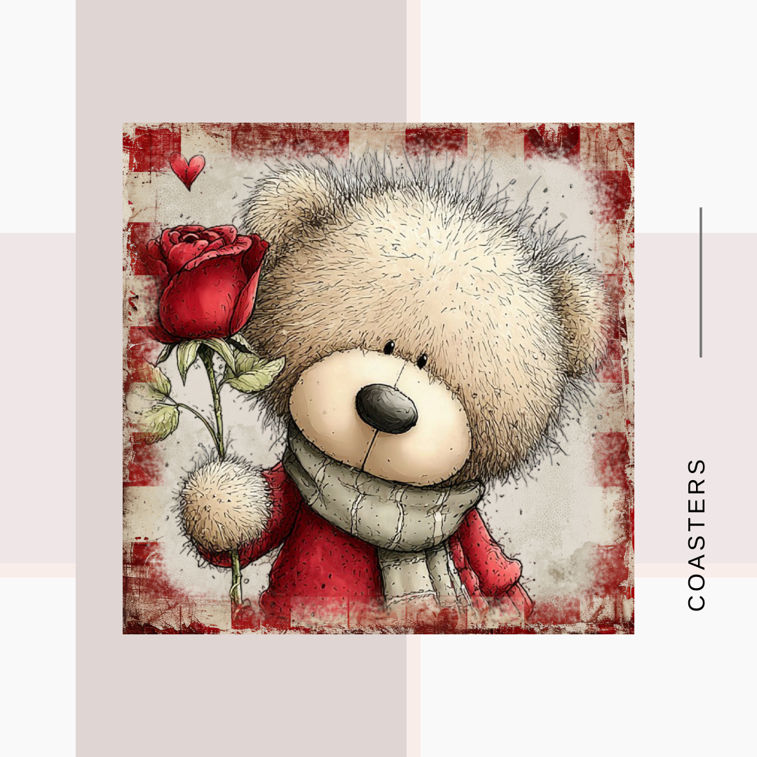 Teddy Bear Art Coasters