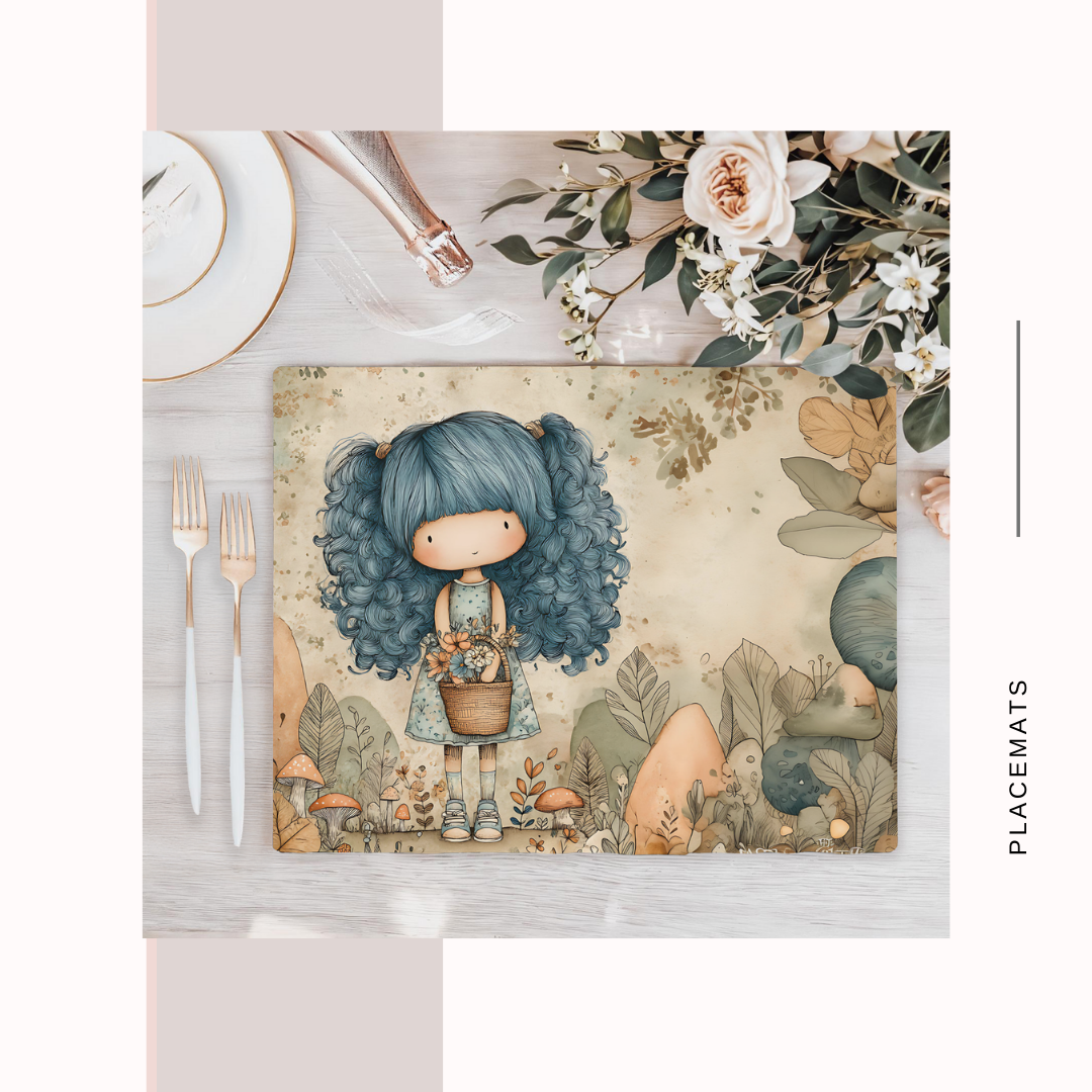 Wooden Placemats – (Set of 6) Mushroom Forest