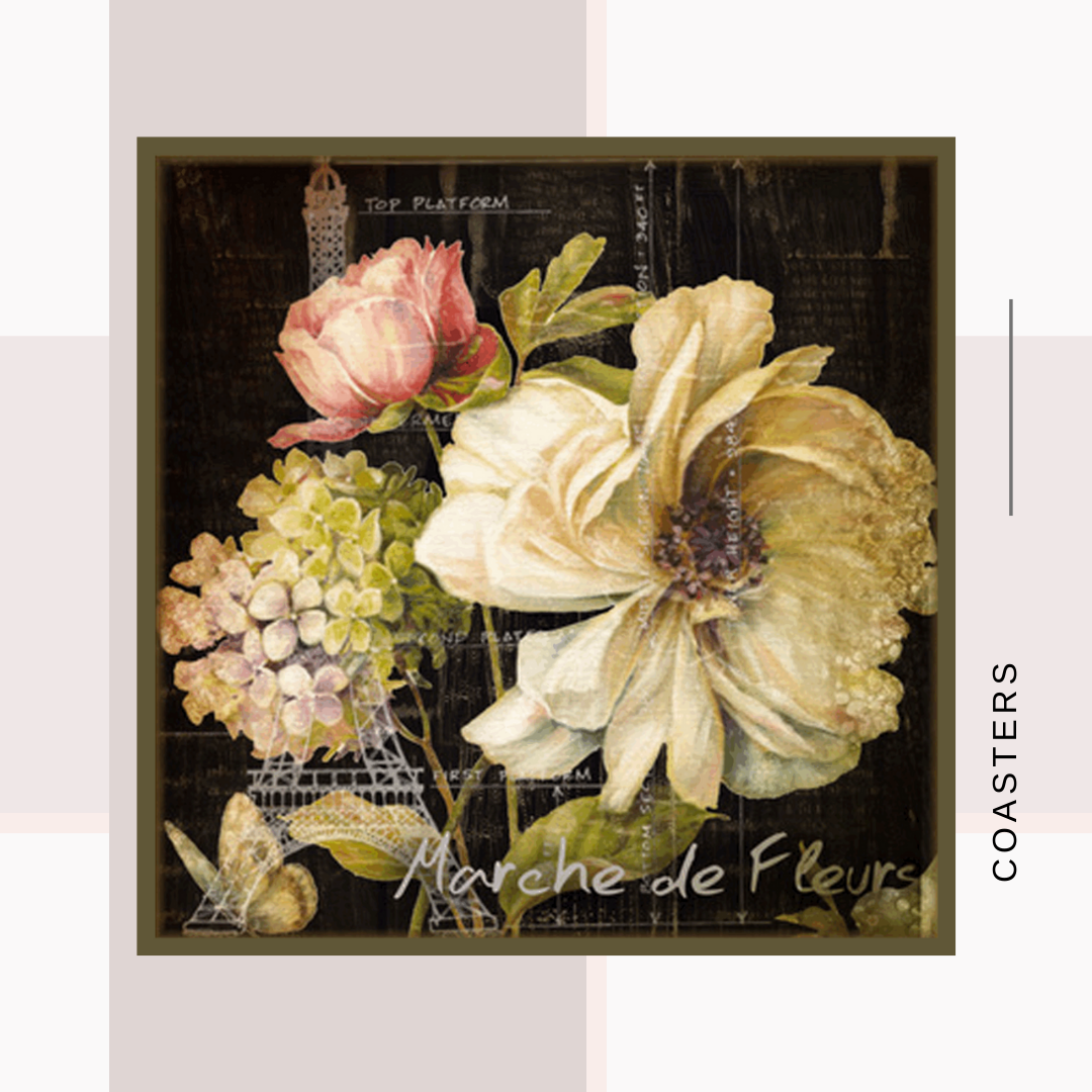 Vintage Floral Art Coasters