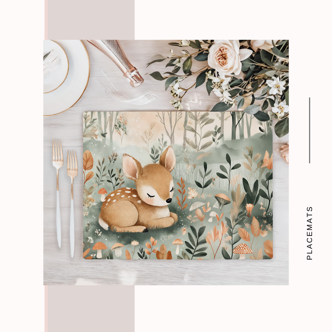 Wooden Placemats – (Set of 6) Mushroom Forest