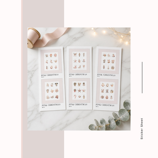 Sticker Sheets Pink Christmas