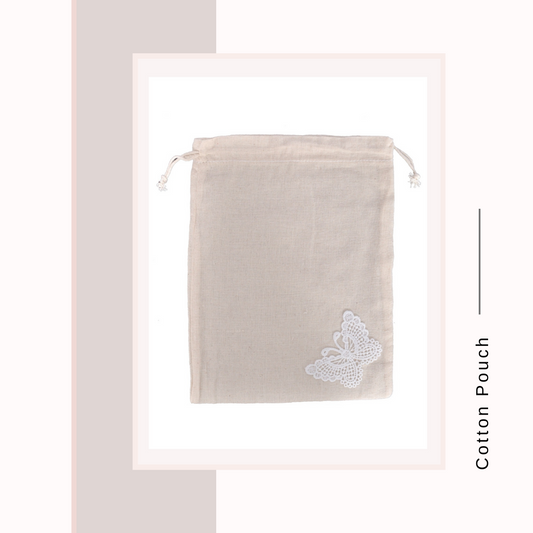 Cotton Cloth Pouch Lace Butterfly