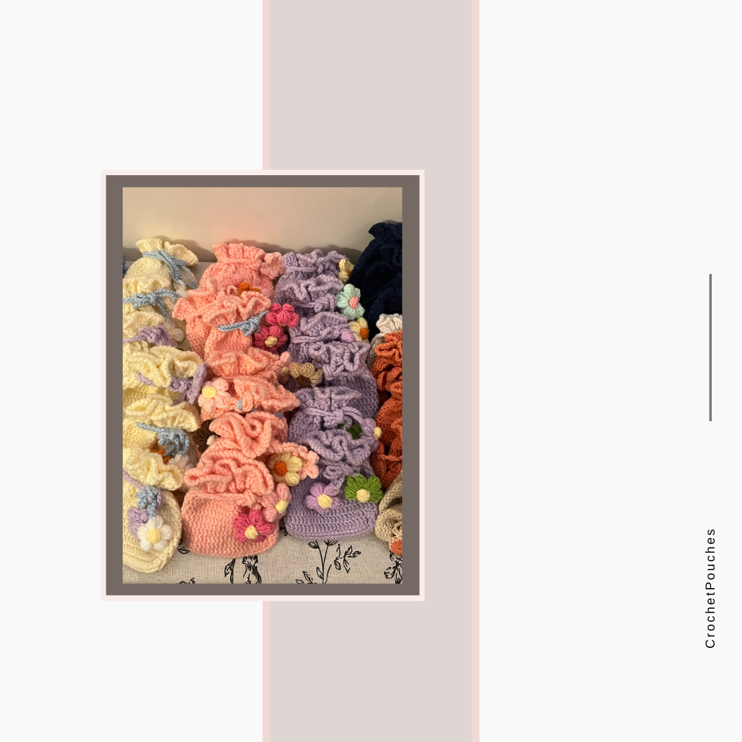 Handmade Crochet Bags (Set of 6)