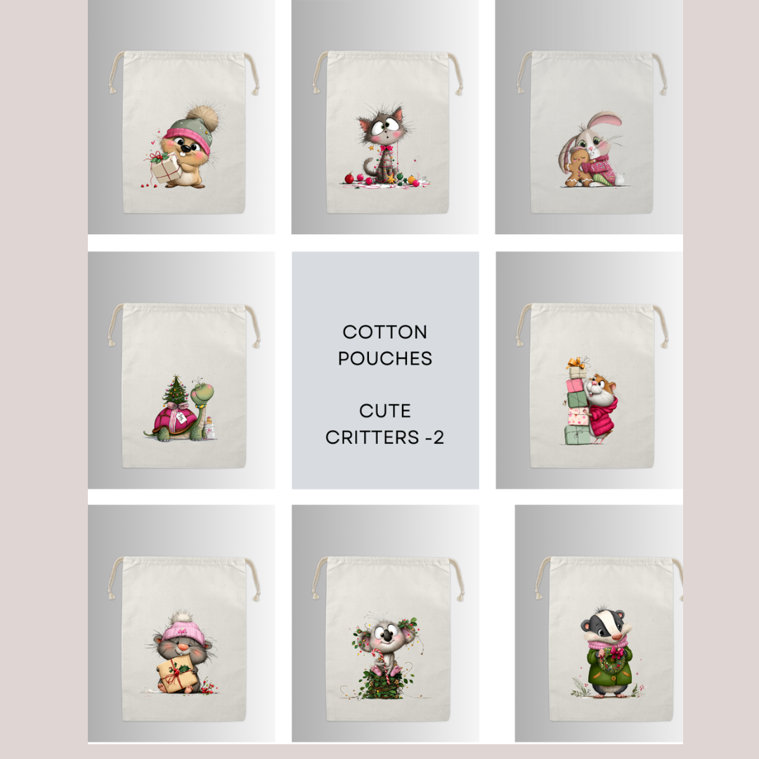 Cotton Cloth Cute Critter Pouches