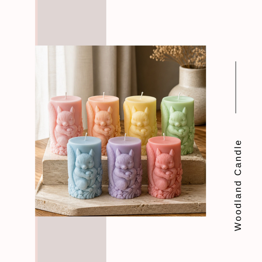 Woodland Whispers Squirrel Left Candles