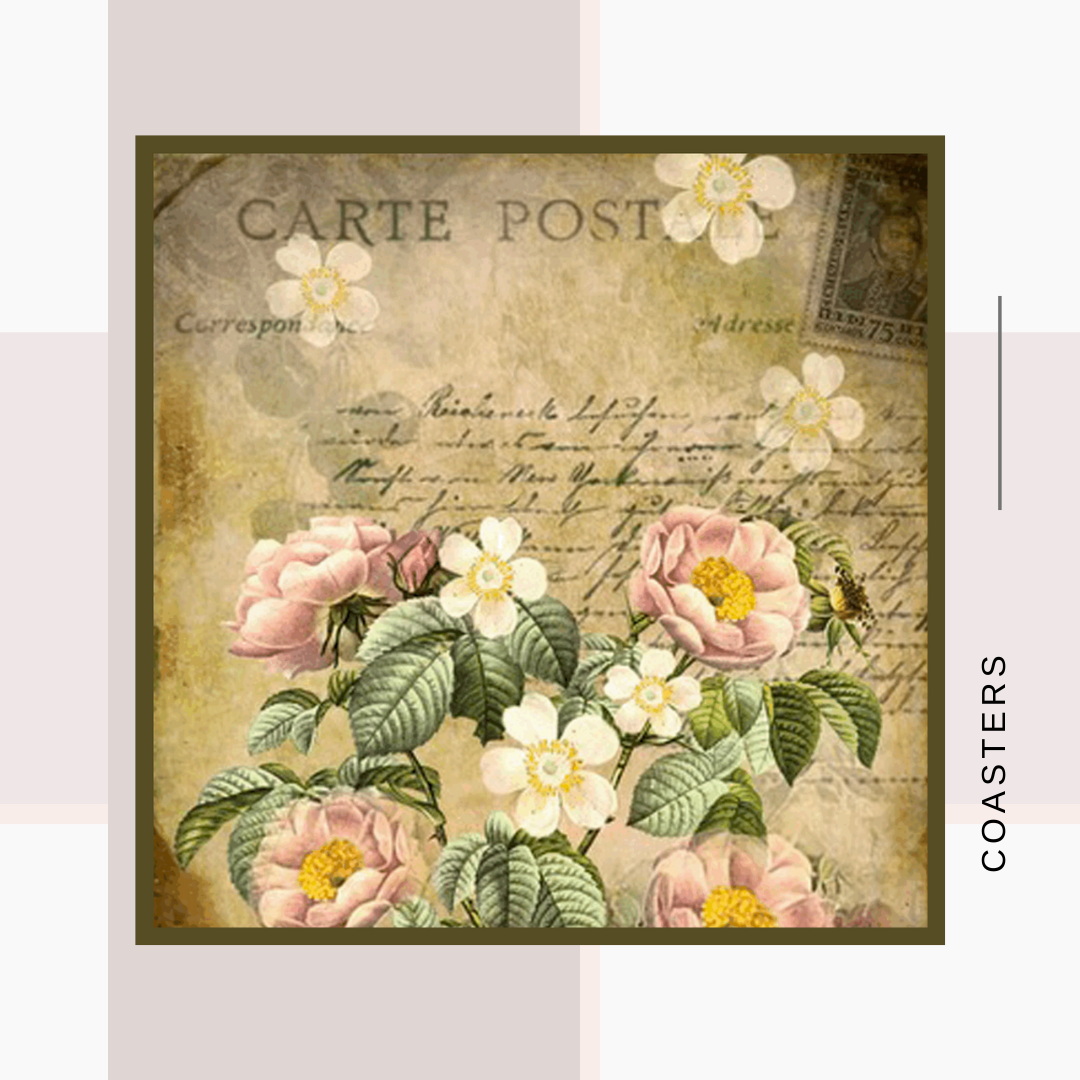 Vintage Floral Art Coasters