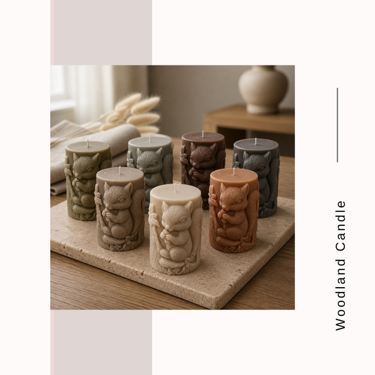 Woodland Whispers Squirrel Right Candles