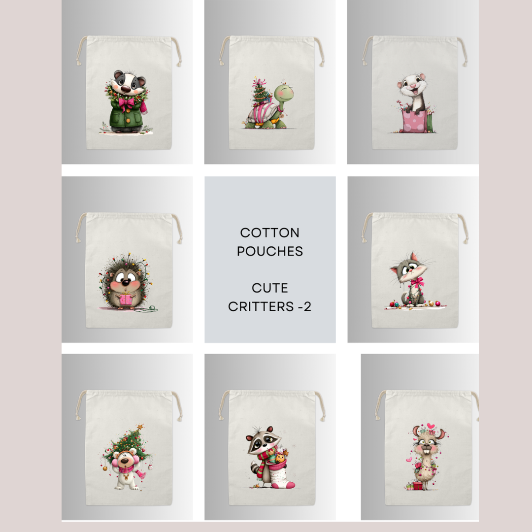 Cotton Cloth Cute Critter Pouches