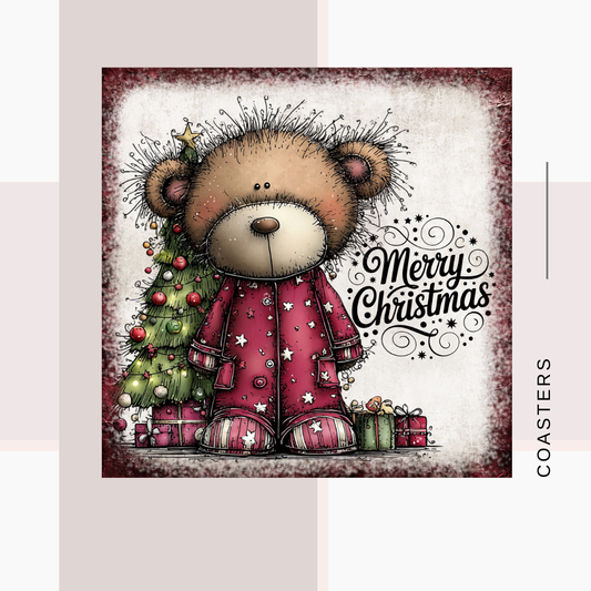 Teddy Bear Square Coasters