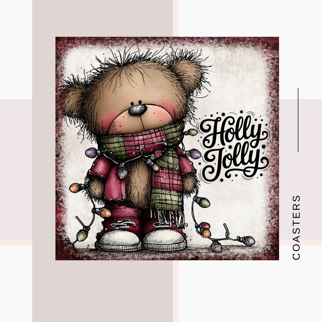 Teddy Bear Square Coasters