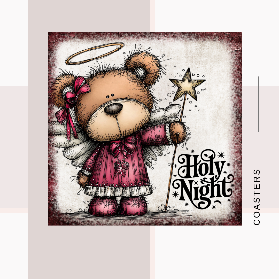 Teddy Bear Square Coasters