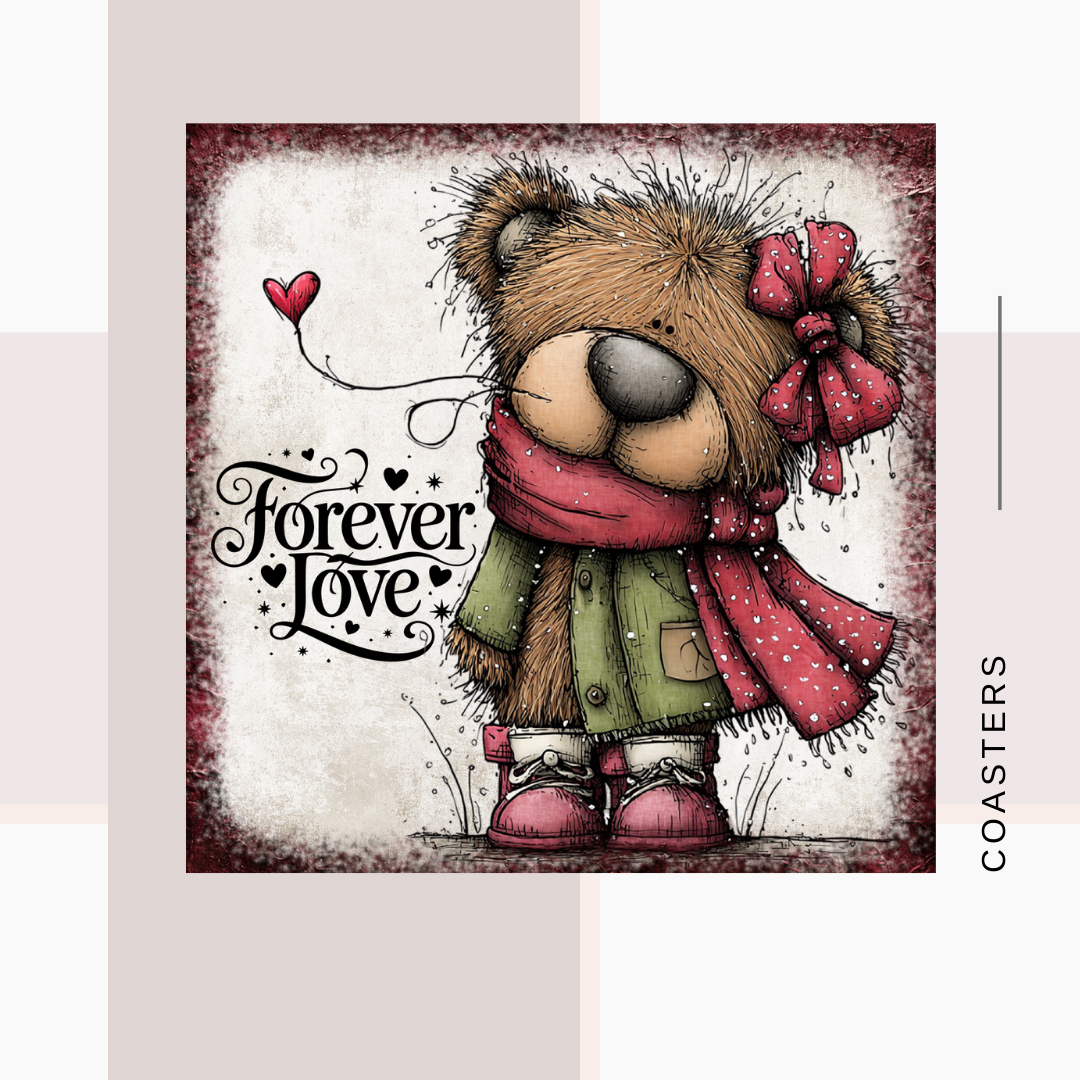 Teddy Bear Square Coasters