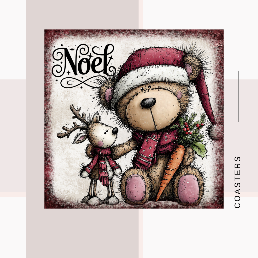 Teddy Bear Square Coasters