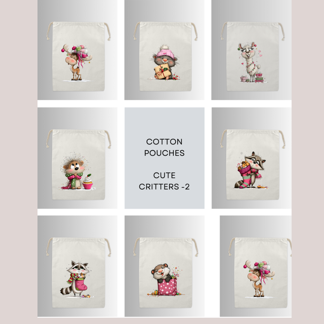 Cotton Cloth Cute Critter Pouches