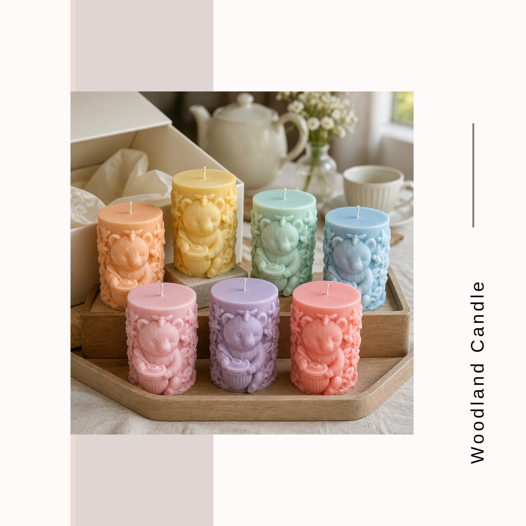 Woodland Whispers Bear Candles