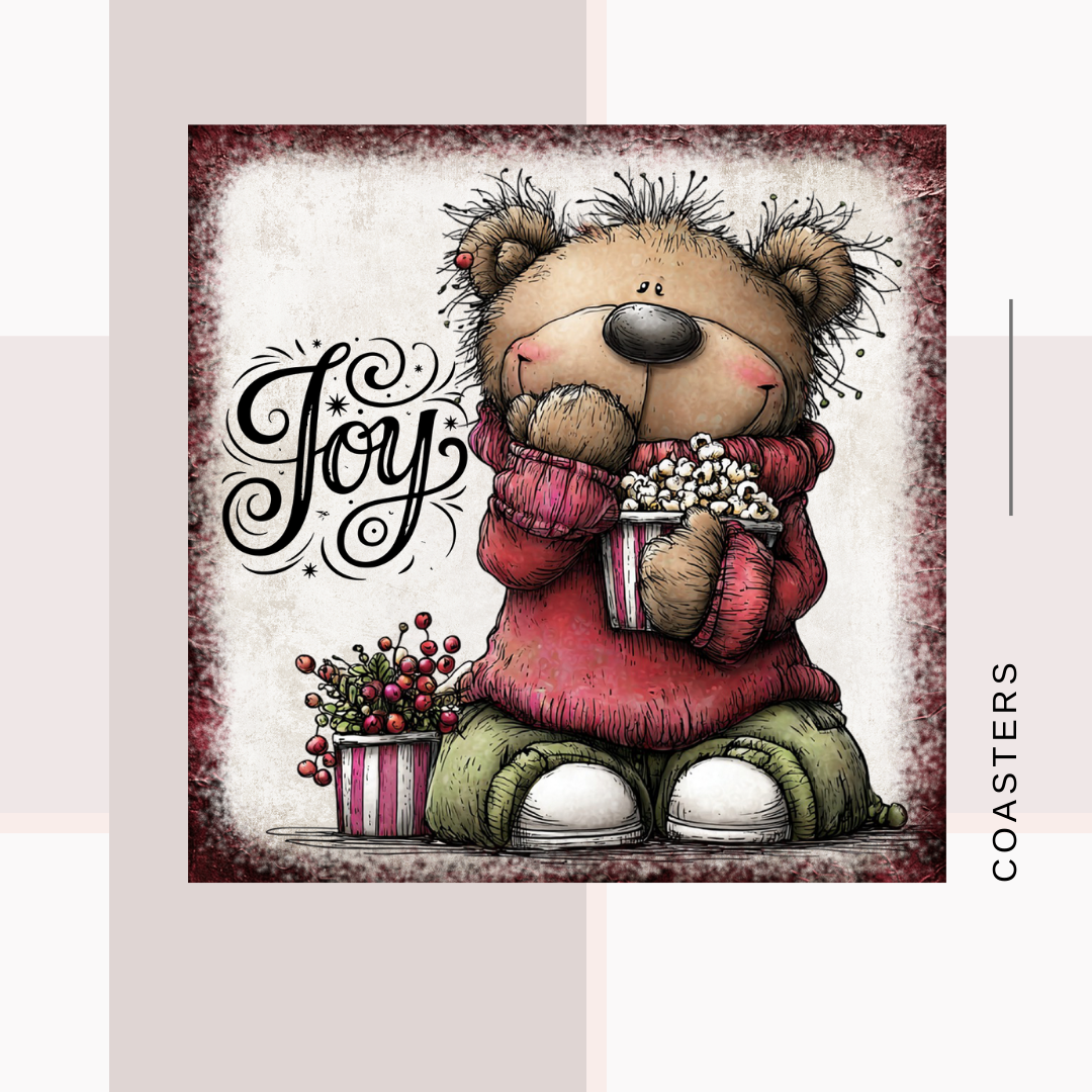 Teddy Bear Square Coasters
