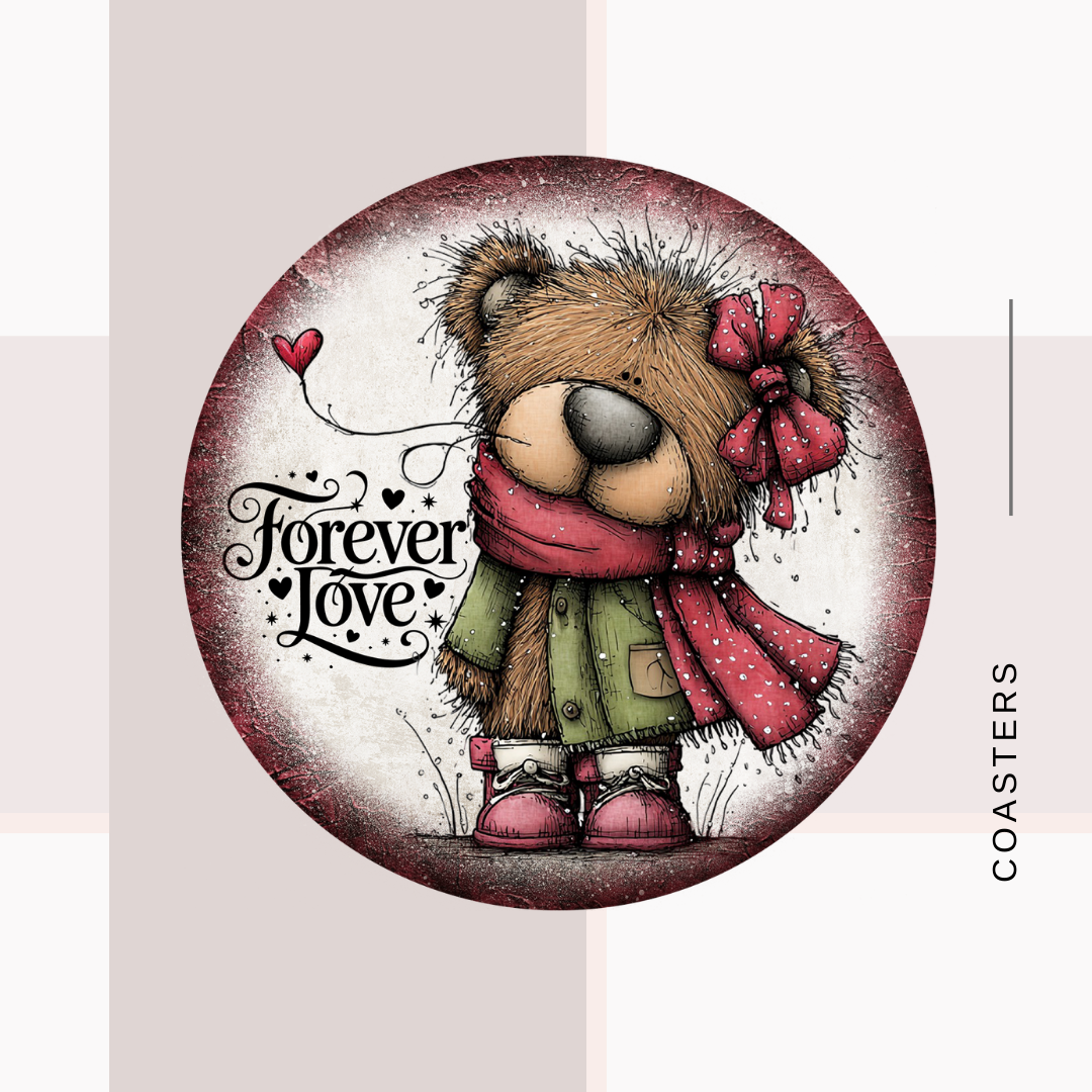 Teddy Bear Round Coasters